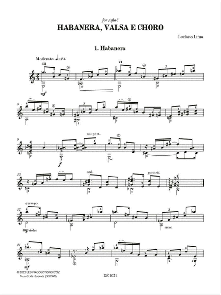 Habanera, Valsa e Choro Habanera, Valsa e Choro Classical Guitar scores gallery preview page 2