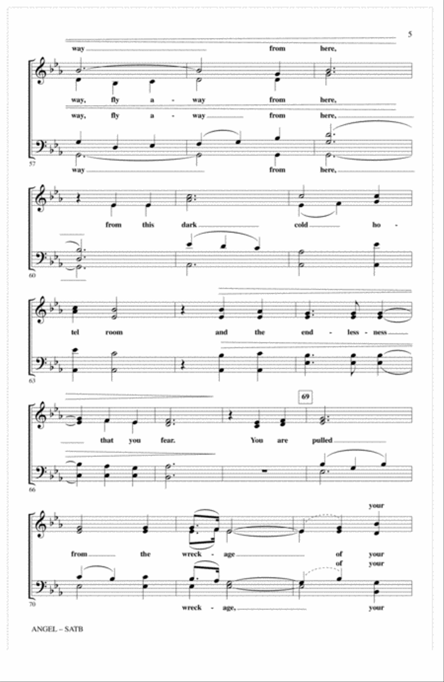 Angel (arr. Mac Huff) 4-Part scores gallery preview page 4