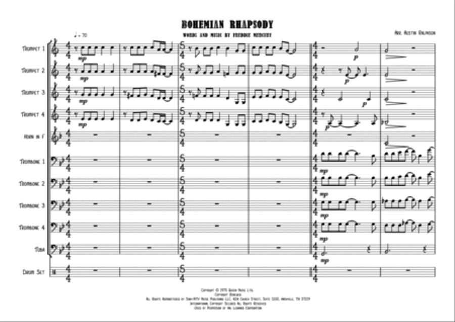 Bohemian Rhapsody Horn scores gallery preview page 3