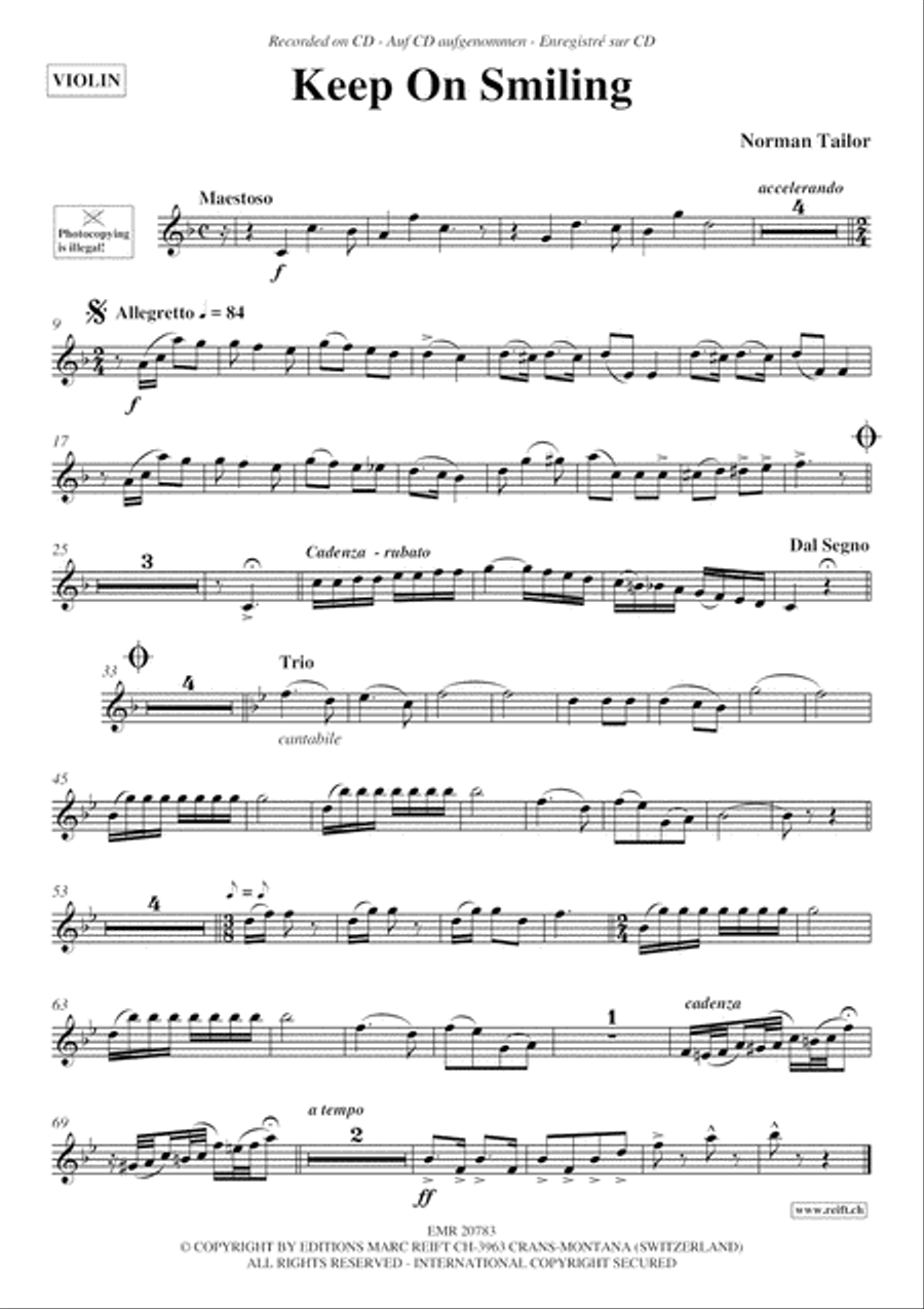 Keep On Smiling Violin Solo scores gallery preview page 2