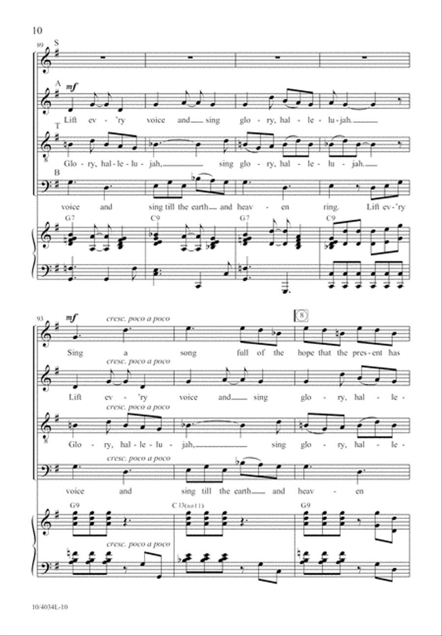 Lift Every Voice and Sing Divisi scores gallery preview page 10