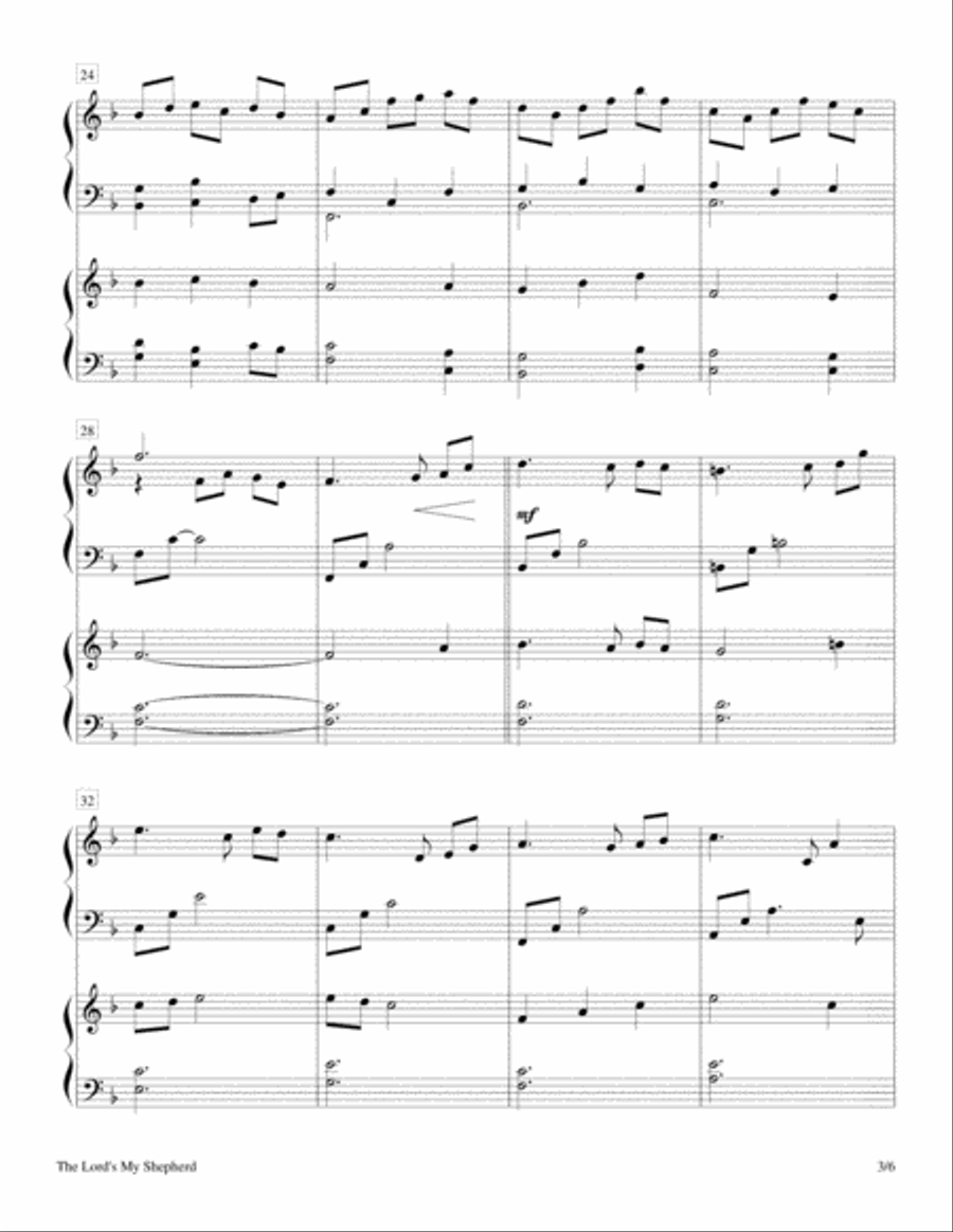 The Lord's My Shepherd (2 Pianos, 4 Hands Duet) 2 Pianos, 4-Hands scores gallery preview page 3