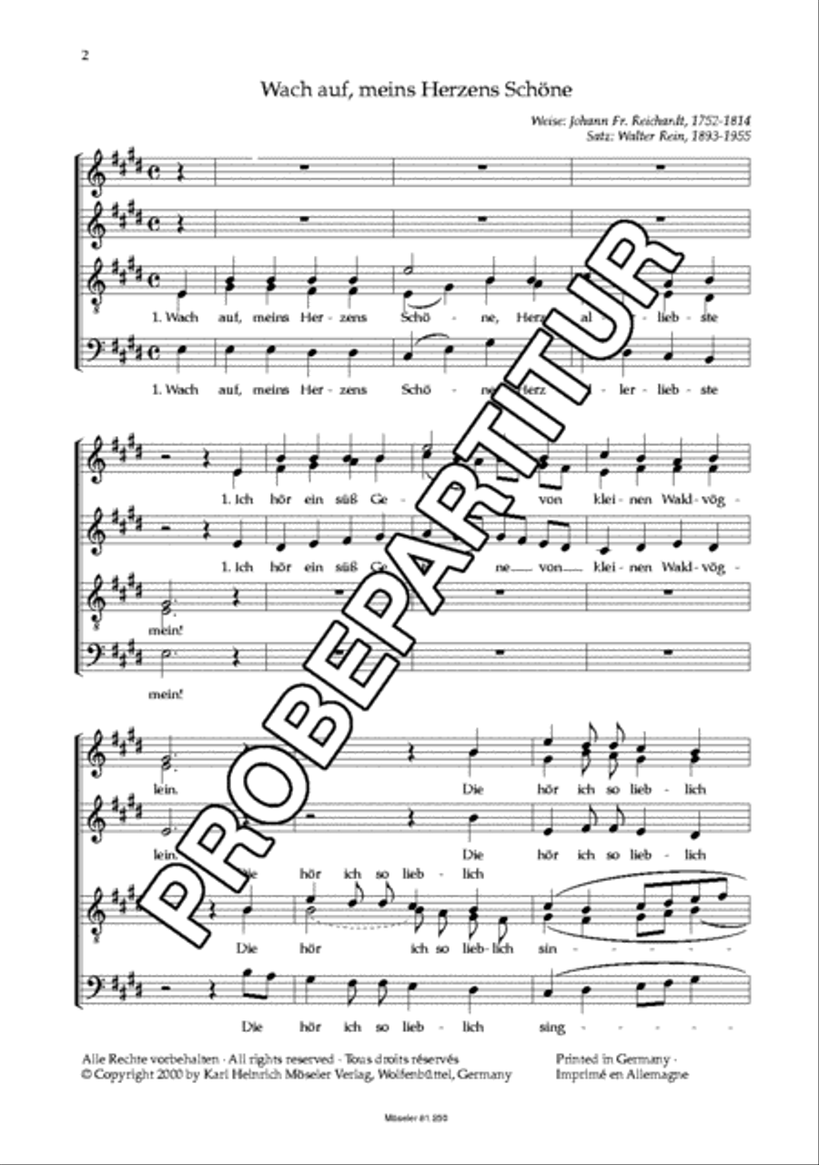 Lustig, ihr Bruder / Wach auf, meins Herzens Schone Mixed Choir scores gallery preview page 3