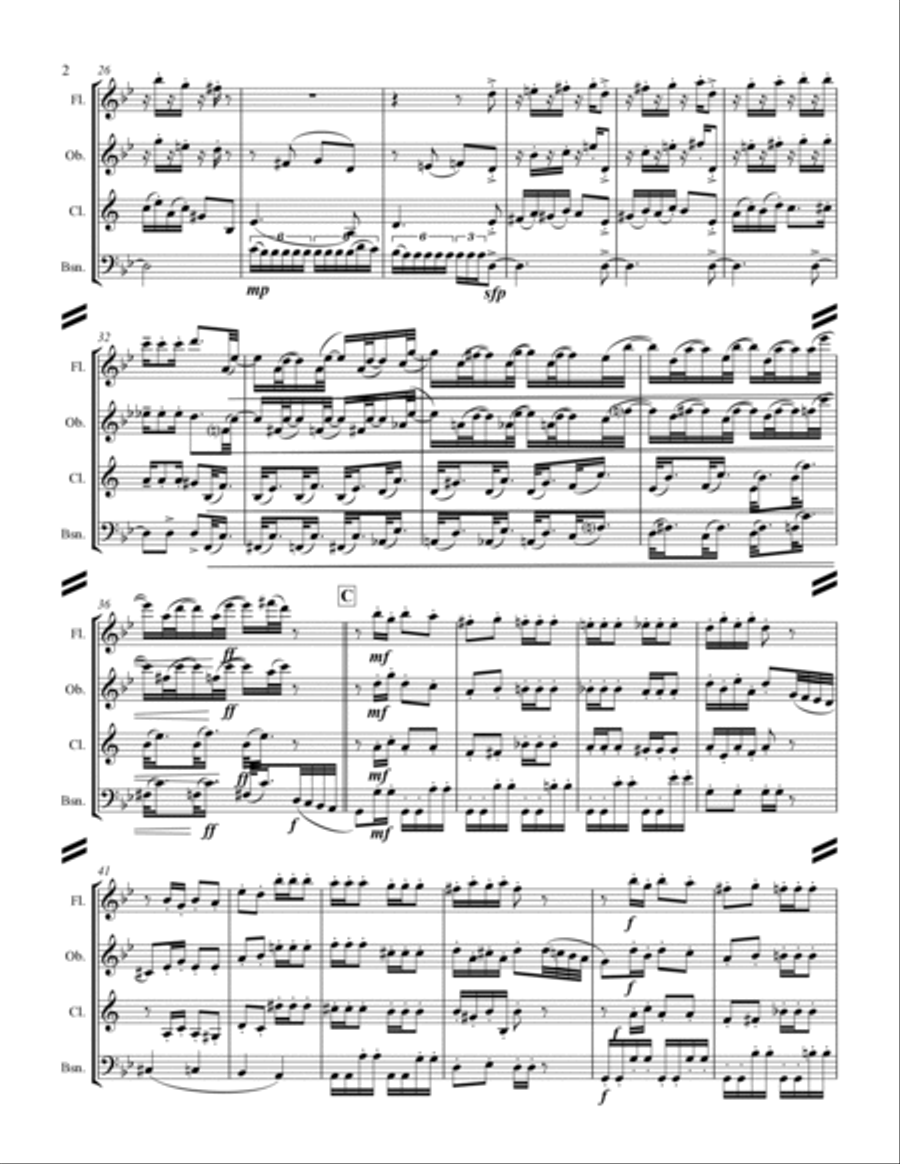 The Nutcracker Suite - 3. Dance of the Sugar-Plum Fairy (for Woodwind Quartet) Woodwind Quartet scores gallery preview page 3