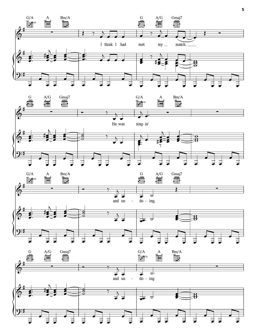 Sara Piano, Vocal, Guitar scores gallery preview page 5
