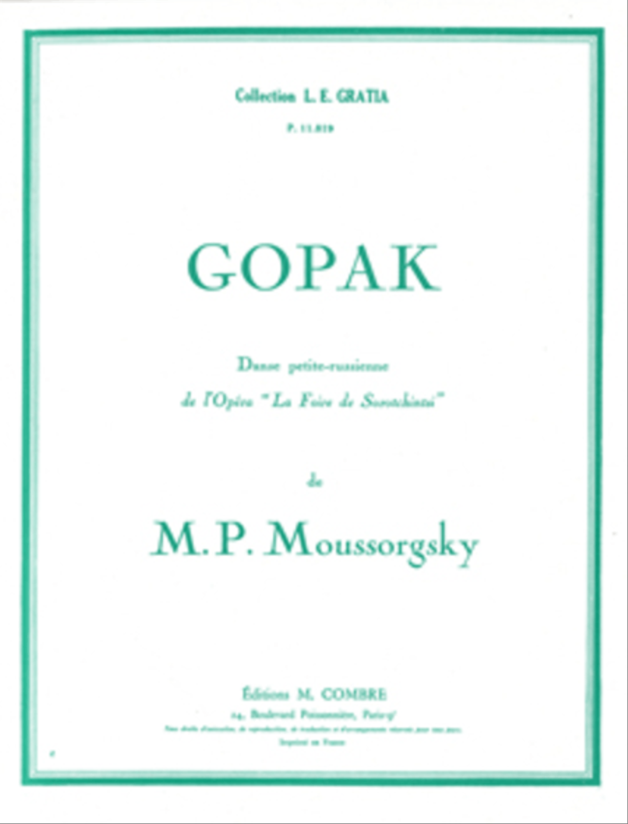Gopak extr. de La Foire de Sorotchintsky Piano Solo scores gallery preview page 1