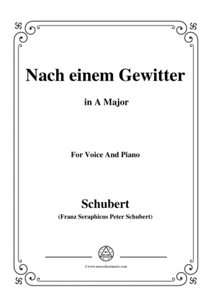 Schubert-Nach einem Gewitter in A Major,for voice and piano