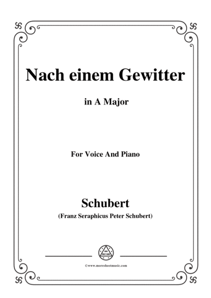 Schubert-Nach einem Gewitter in A Major,for voice and piano image number null