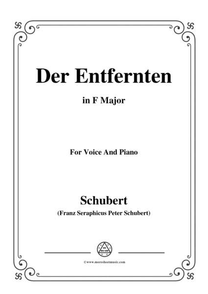 Schubert-Der Entfernten,in F Major,for Voice&Piano image number null