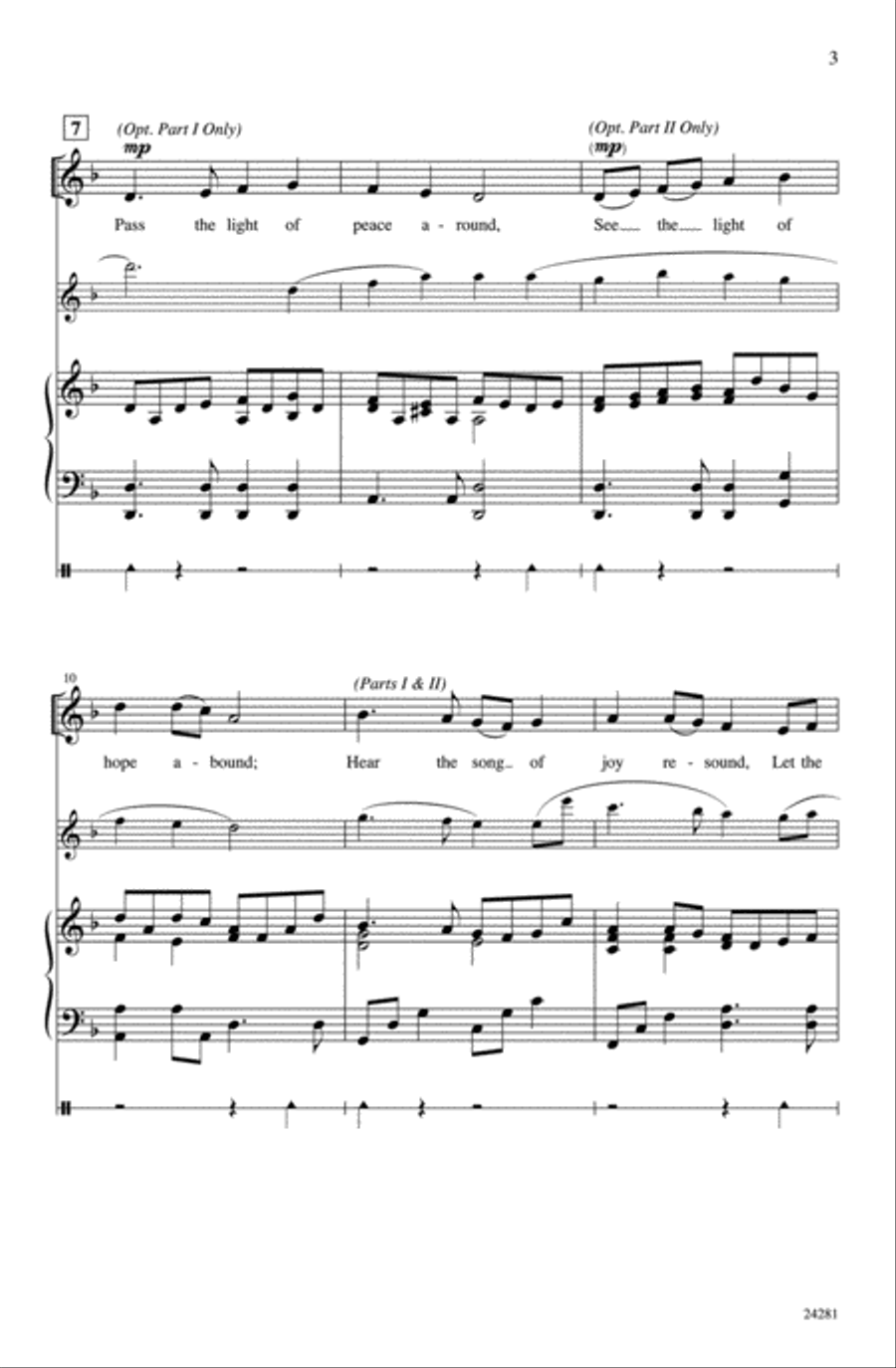 Pass the Advent Light Unison Choir scores gallery preview page 3