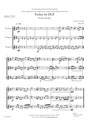 Carson Cooman: Fanfare for DGF, version for three trumpets