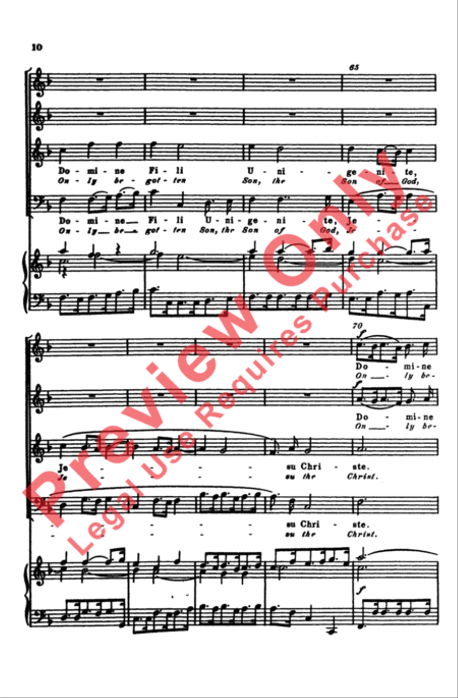 Domine Fili Unigenite (Only Begotten Son of God) 4-Part scores gallery preview page 10