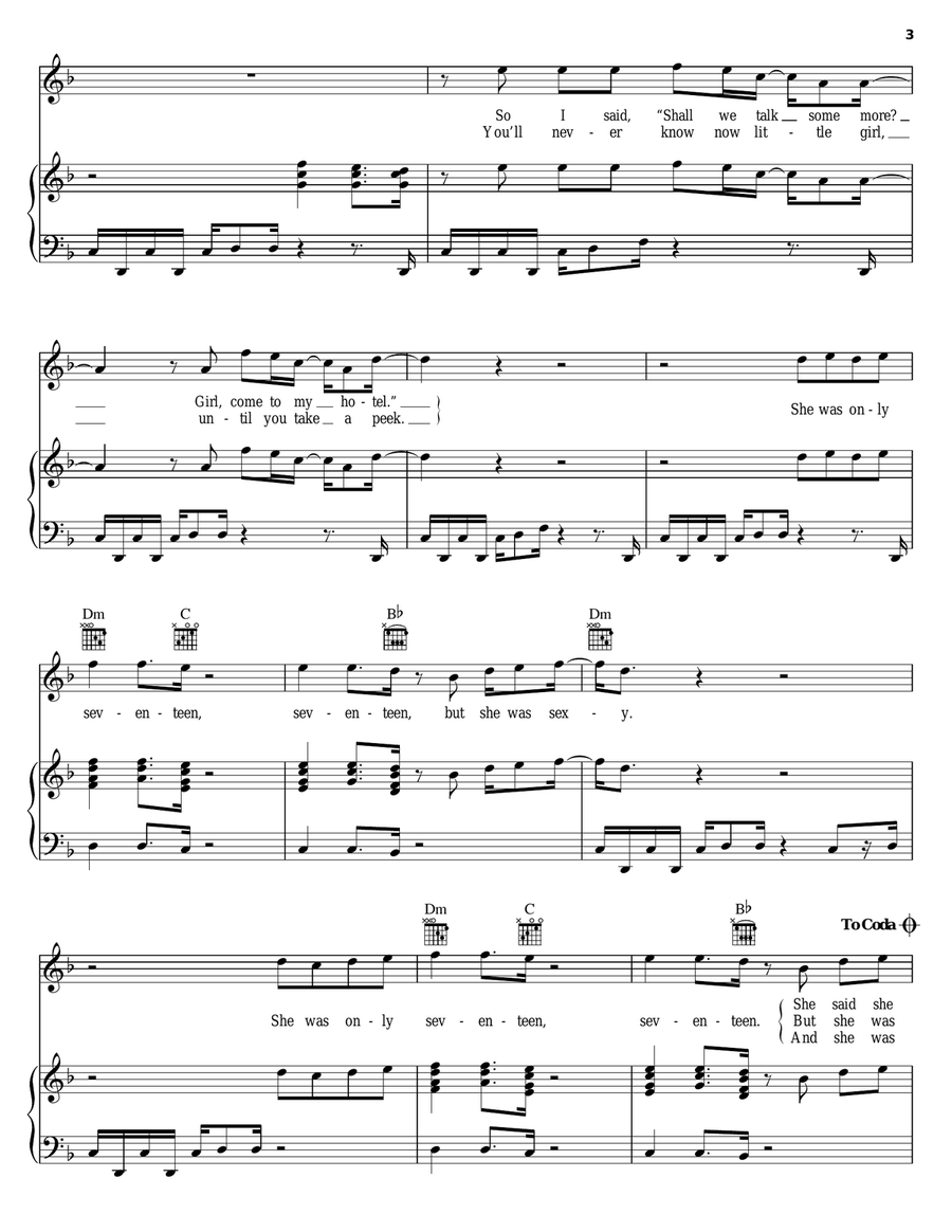 Seventeen Piano, Vocal, Guitar scores gallery preview page 3