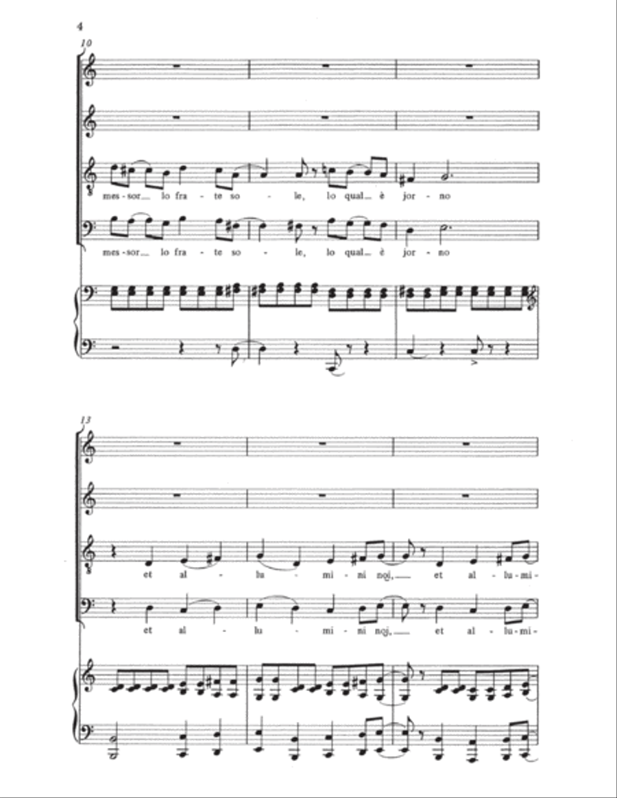 Laudato sie, mi signore from Canticle of the Sun 4-Part scores gallery preview page 3