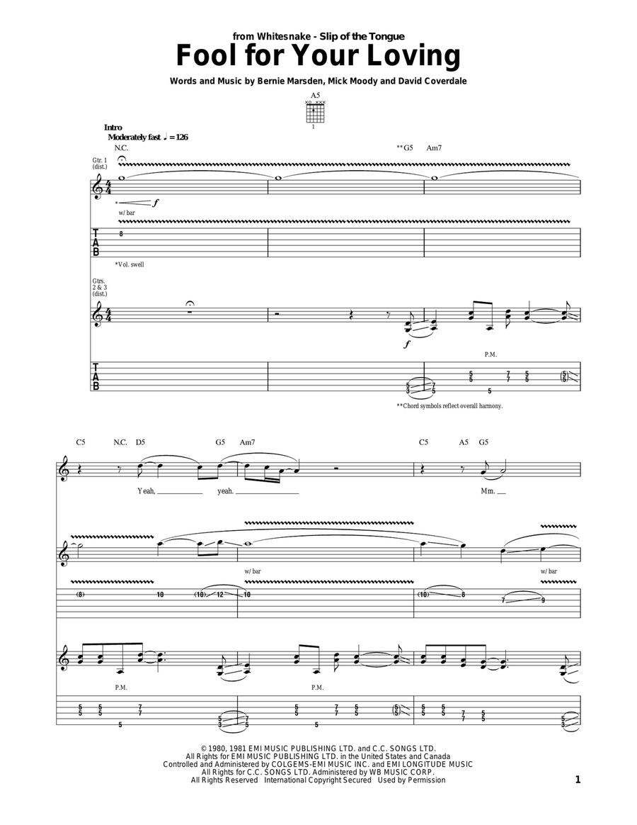 Fool For Your Loving Fool For Your Loving Acoustic Guitar scores gallery preview page 1