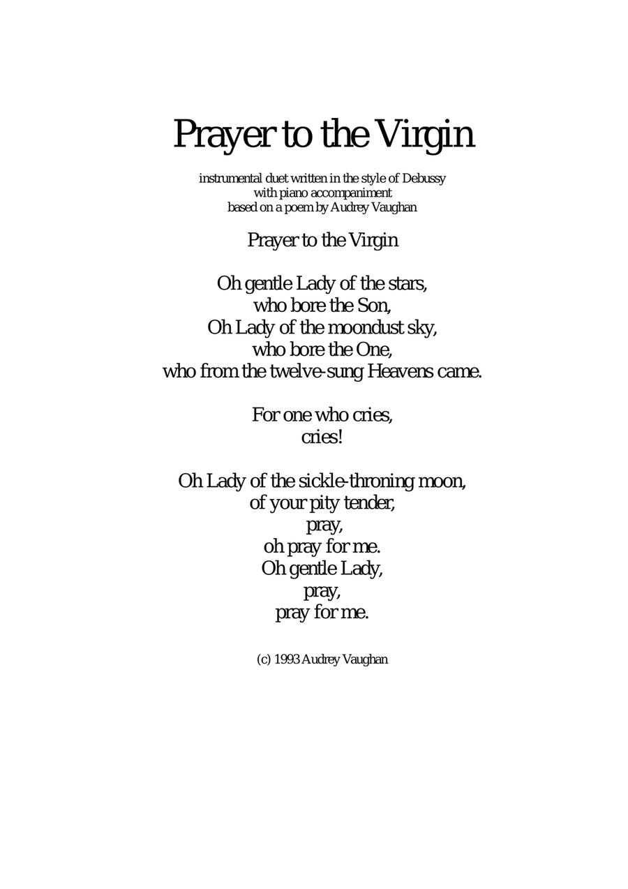 Prayer to the Virgin for 2 flutes and piano Flute Duet scores gallery preview page 1
