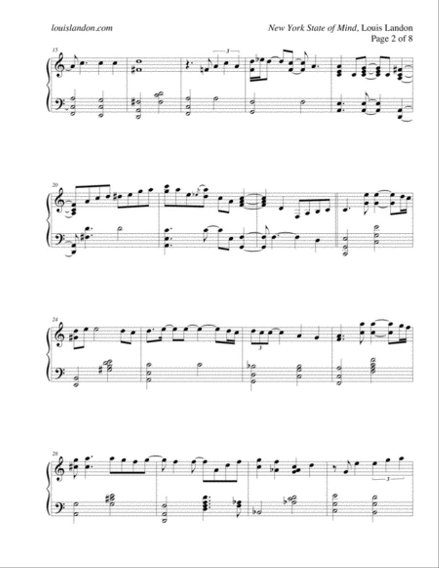 New York State Of Mind Piano Solo scores gallery preview page 3
