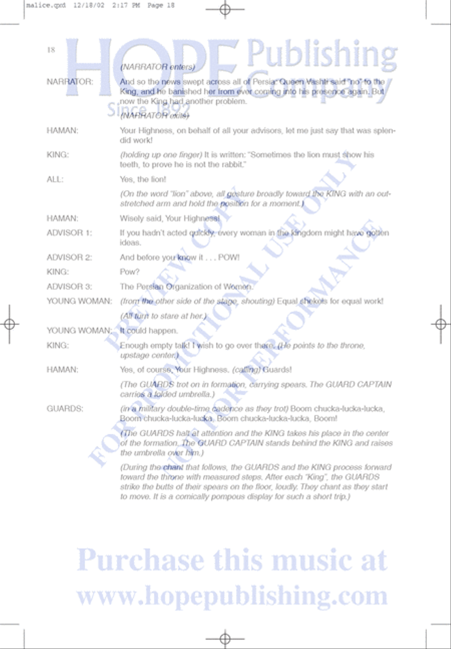 Malice in the Palace Unison Choir scores gallery preview page 18