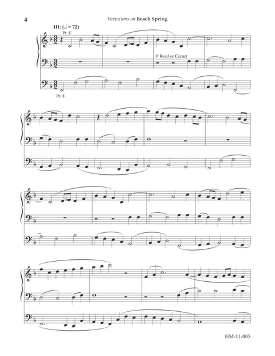 Variations on 'Beach Spring' Organ Solo scores gallery preview page 4