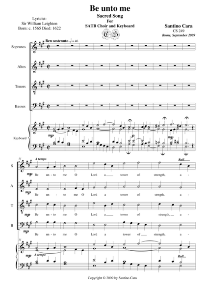 Be unto me - Sacred song for SATB choir and keyboard image number null