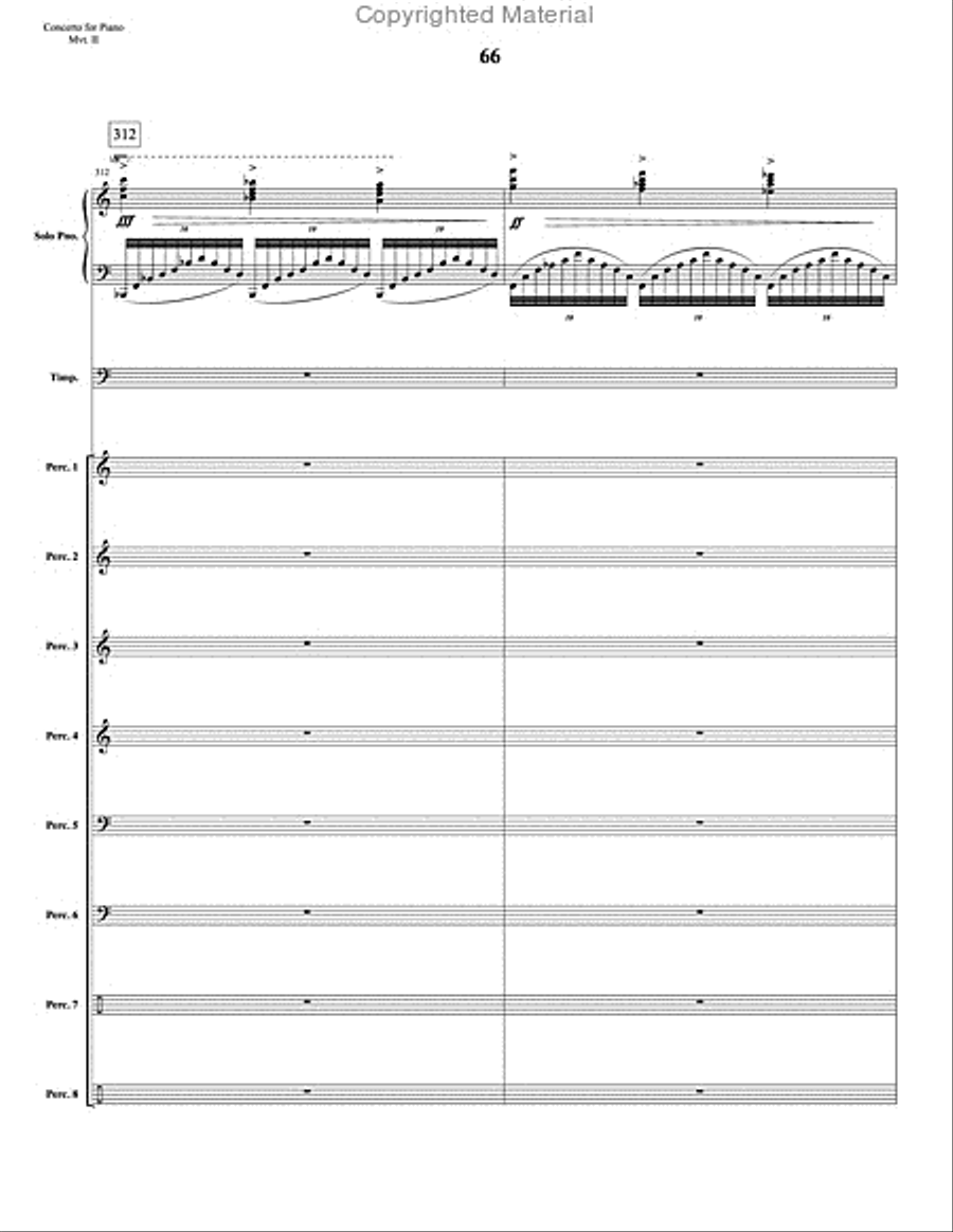 Concerto for Piano and Percussion Orchestra Percussion Ensemble scores gallery preview page 88