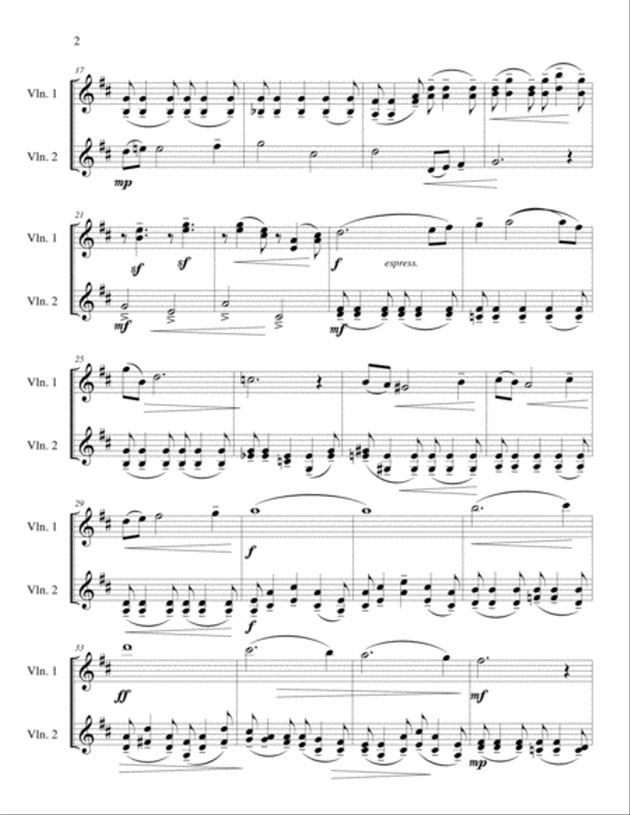 Sonata for Two Violins in F# minor, Op 4 Mvmt 2 Violin scores gallery preview page 2