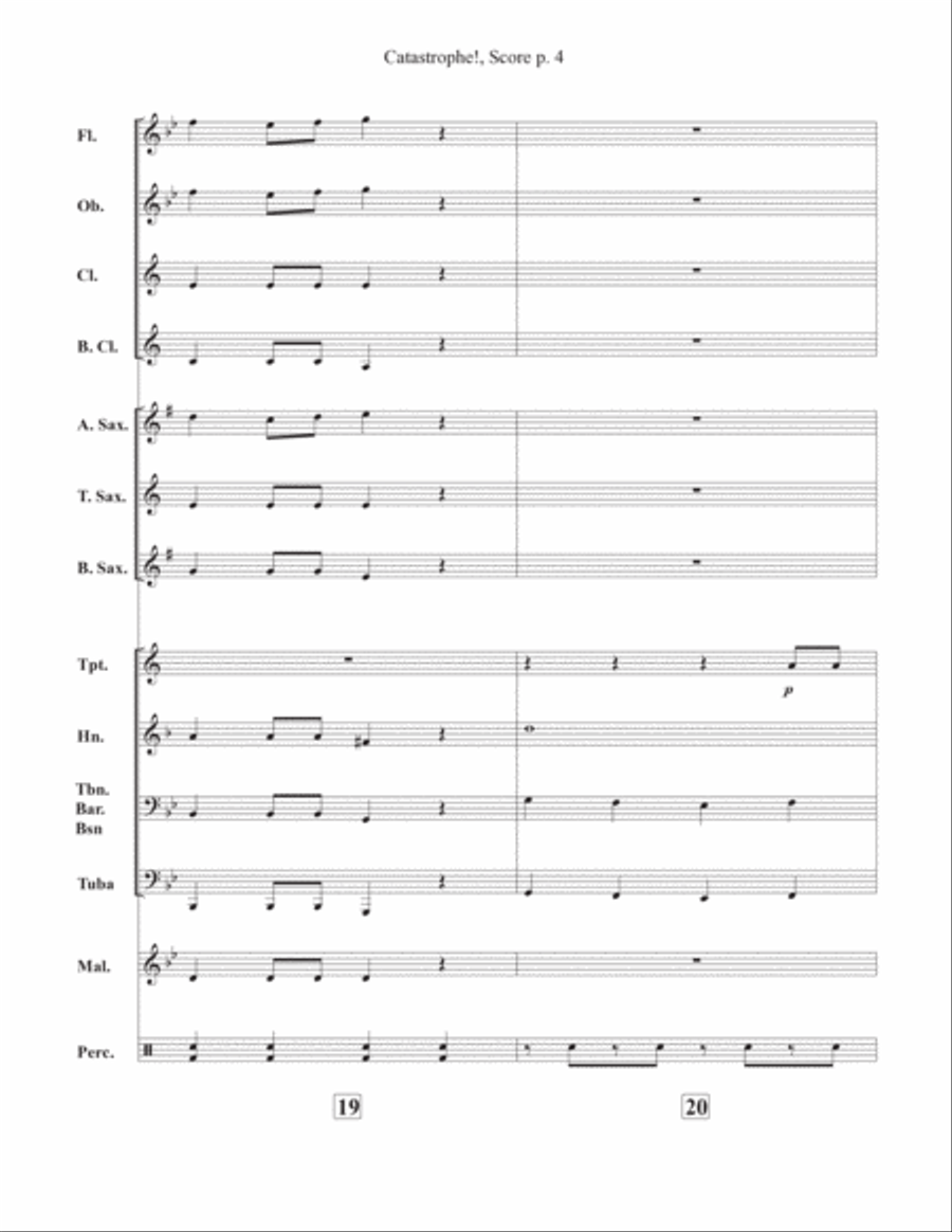 Catastrophe! - Score Only Concert Band scores gallery preview page 4