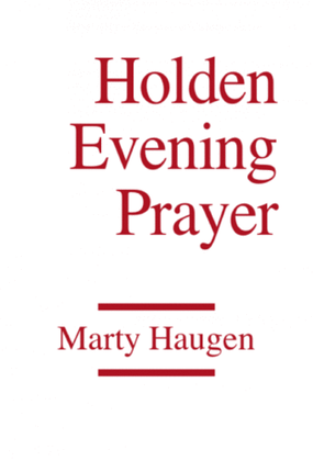 Book cover for Holden Evening Prayer - Instrument edition