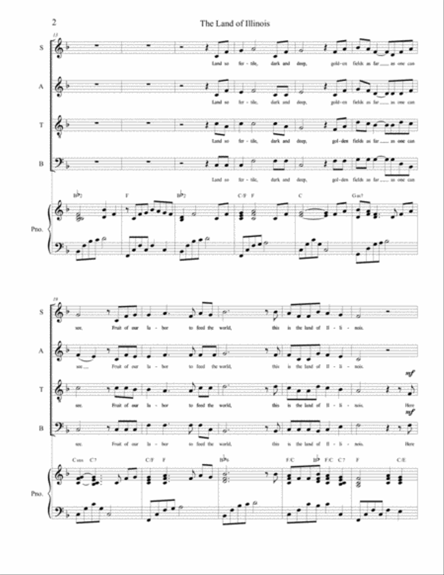 The Land of Illinois (Teacher Packet) 4-Part scores gallery preview page 3