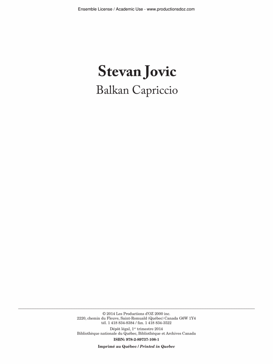 Balkan Capriccio Classical Guitar scores gallery preview page 1