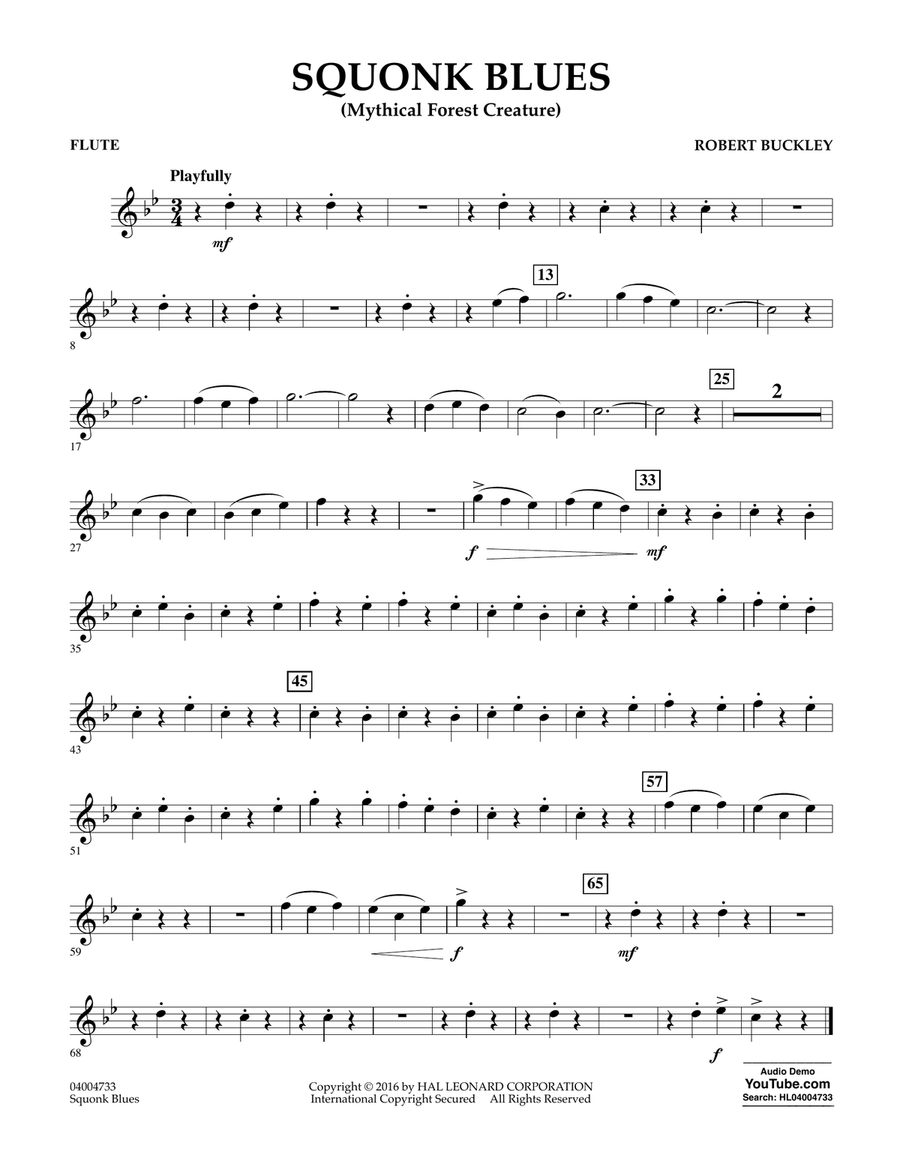 Squonk Blues - Flute Concert Band scores gallery preview page 1