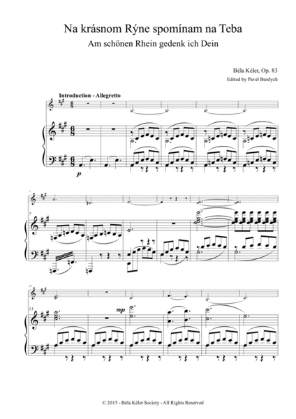 Am schönen Rhein gedenk ich dein, Waltz for Violin and Piano, Op. 83 image number null