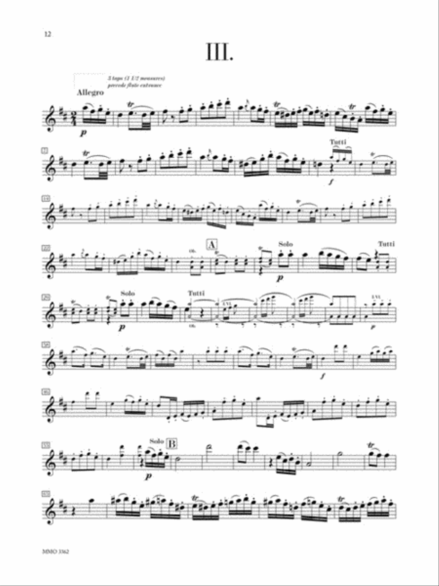 Mozart – Flute Concerto No. 2 in D Major, K. 314; Quantz – Flute Concerto in G Major Flute Solo scores gallery preview page 3