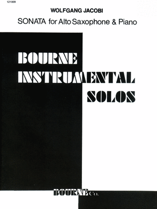 Book cover for Sonata For Alto Saxophone