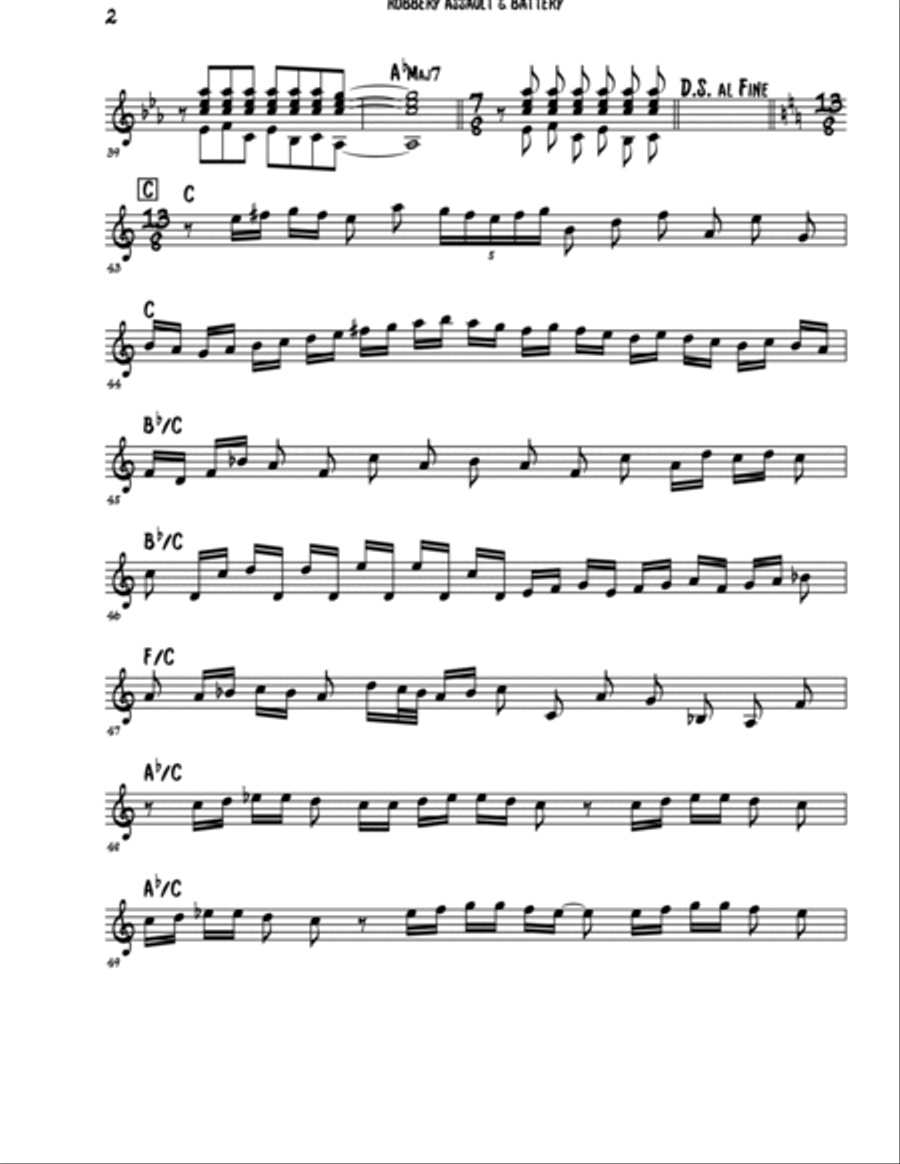 Robbery, Assault And Battery Piano Solo scores gallery preview page 2
