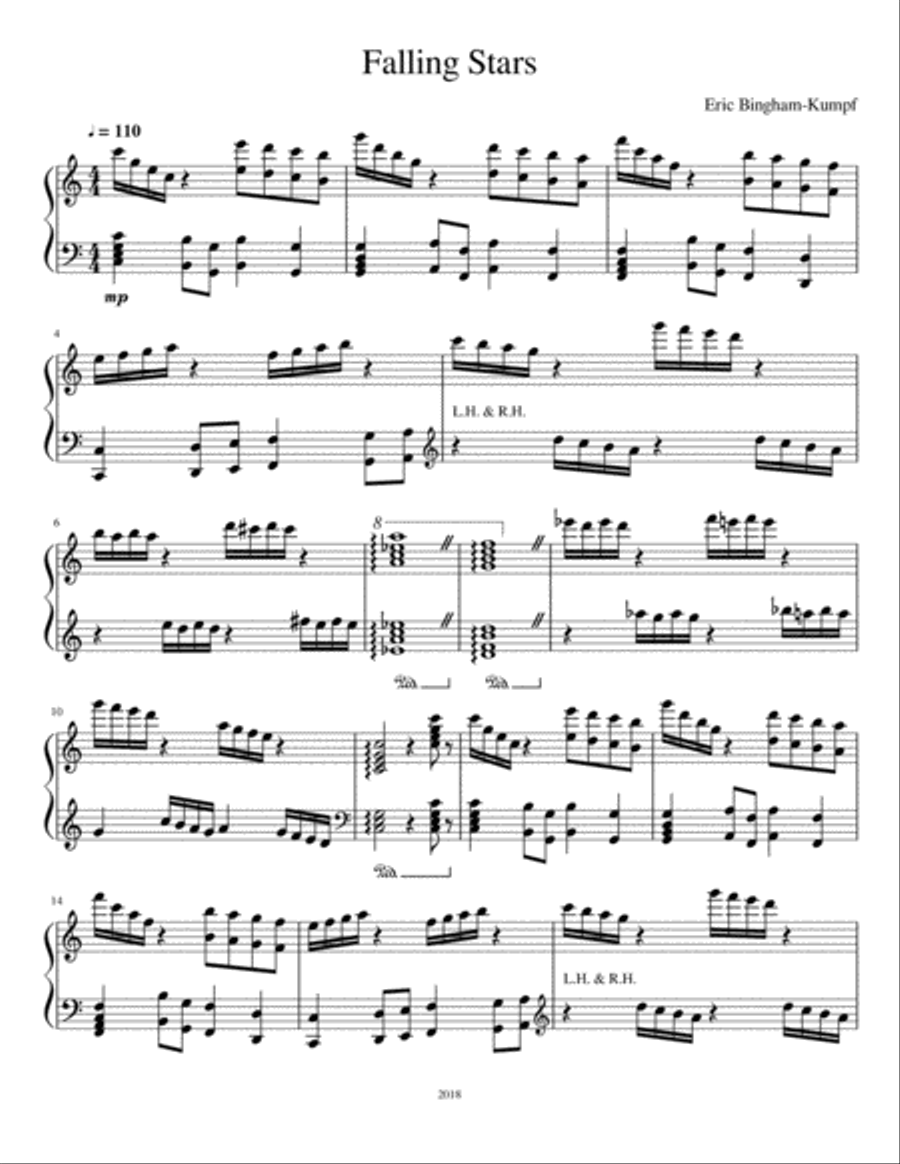 Falling Stars Piano Solo scores gallery preview page 1