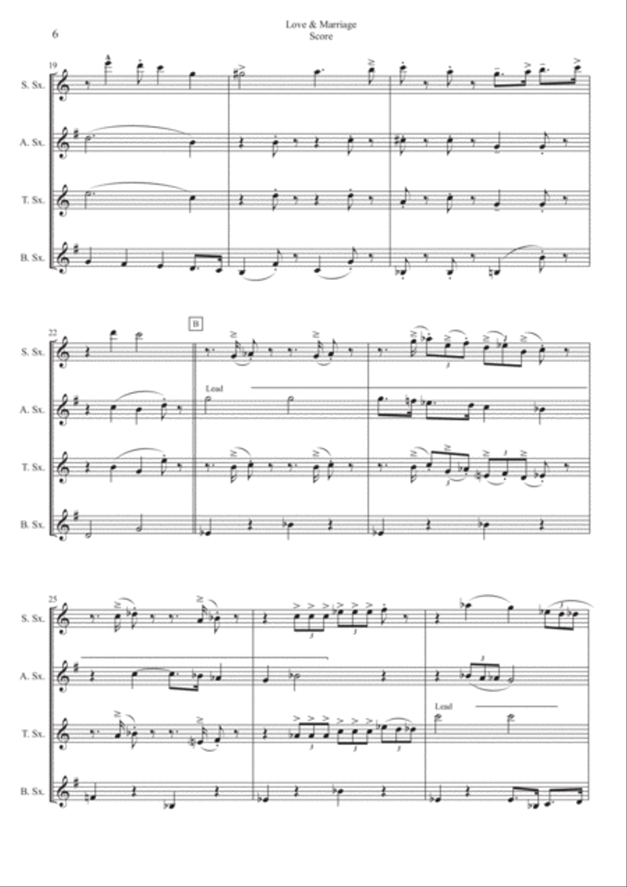 Love And Marriage Woodwind Quartet scores gallery preview page 6