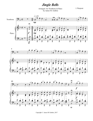 Jingle Bells for Trombone & Piano