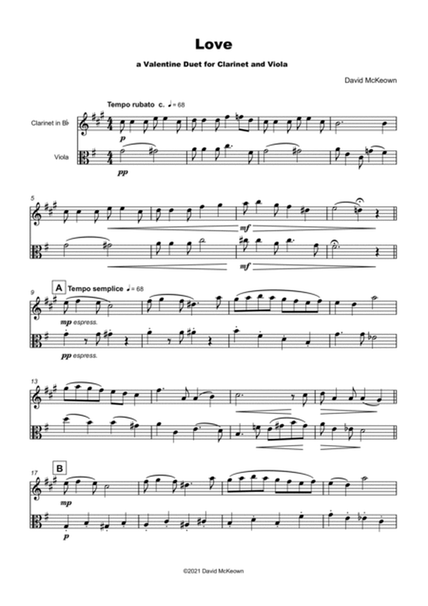 Love, Clarinet and Viola Duet