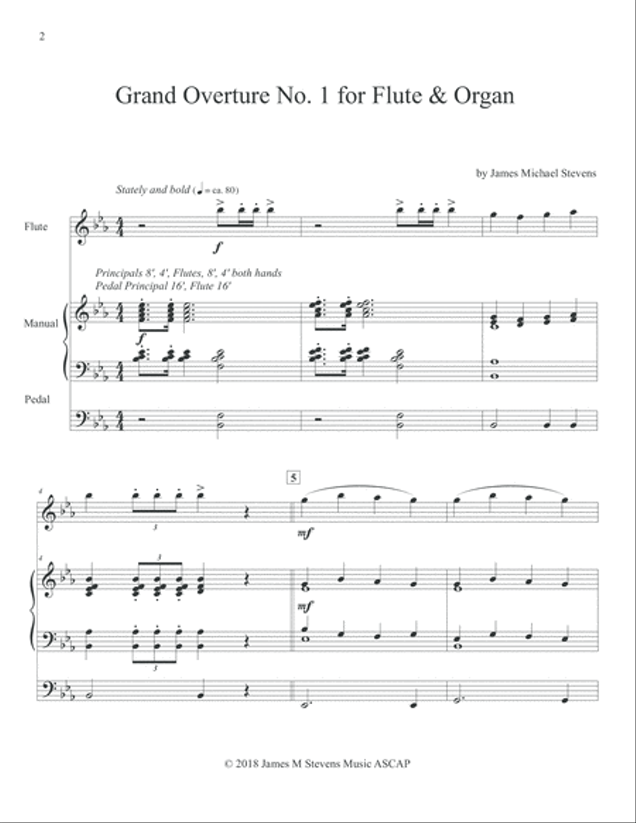 Grand Overture No. 1 - Flute & Organ Woodwind Duet scores gallery preview page 2
