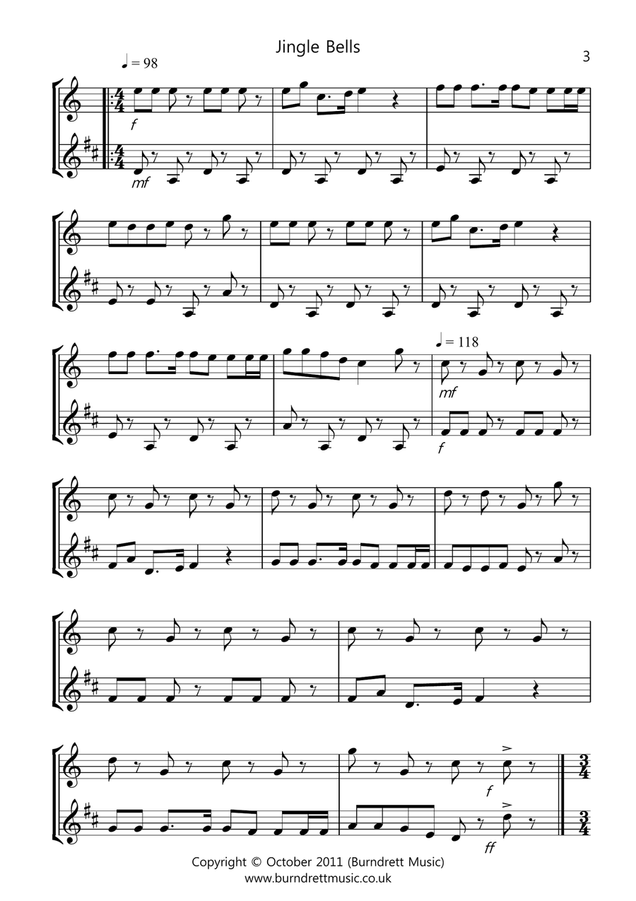 8 Christmas Duets for Flute And Clarinet Woodwind Duet scores gallery preview page 3