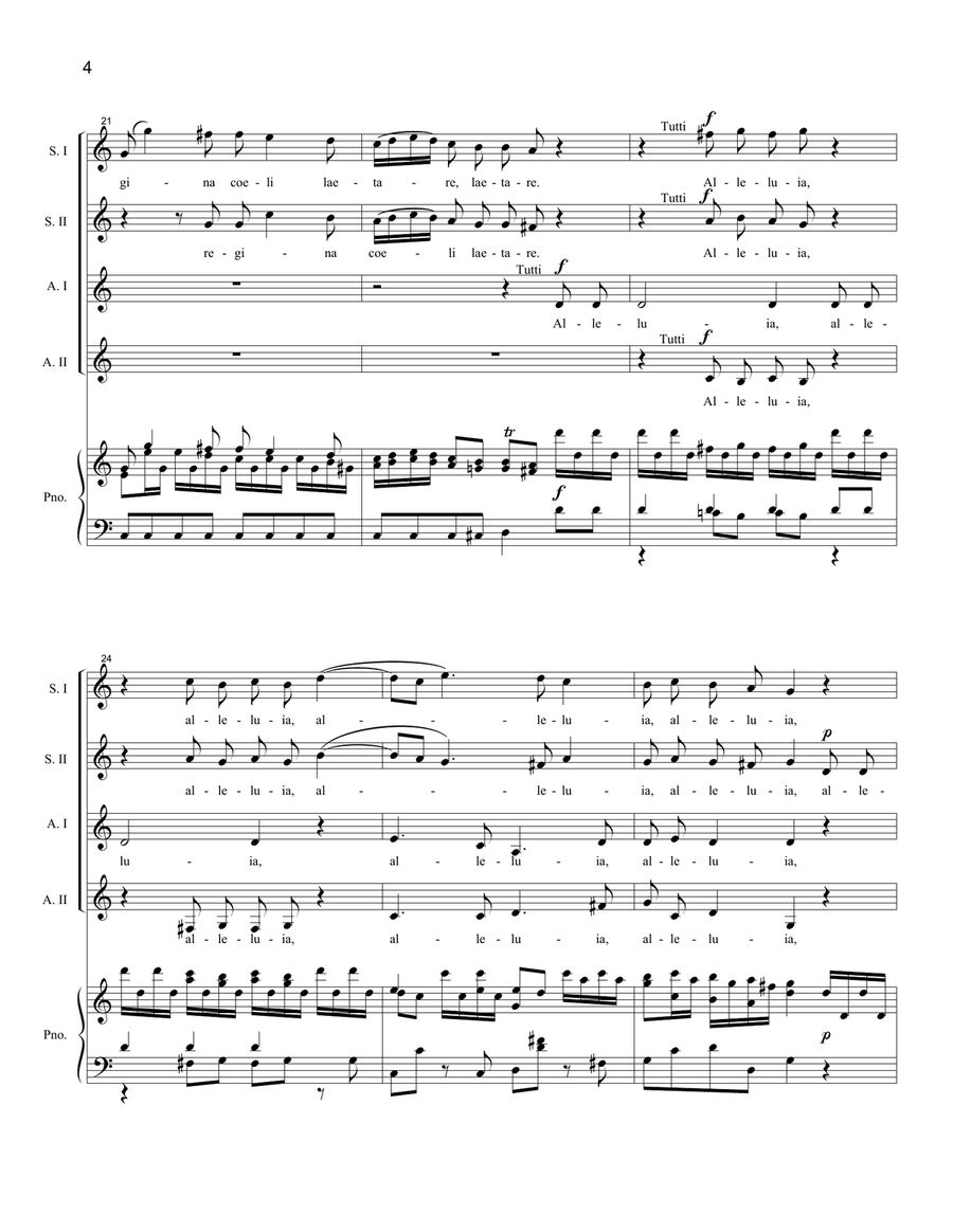 Regina Coeli in C (SSAA) SSAA scores gallery preview page 4
