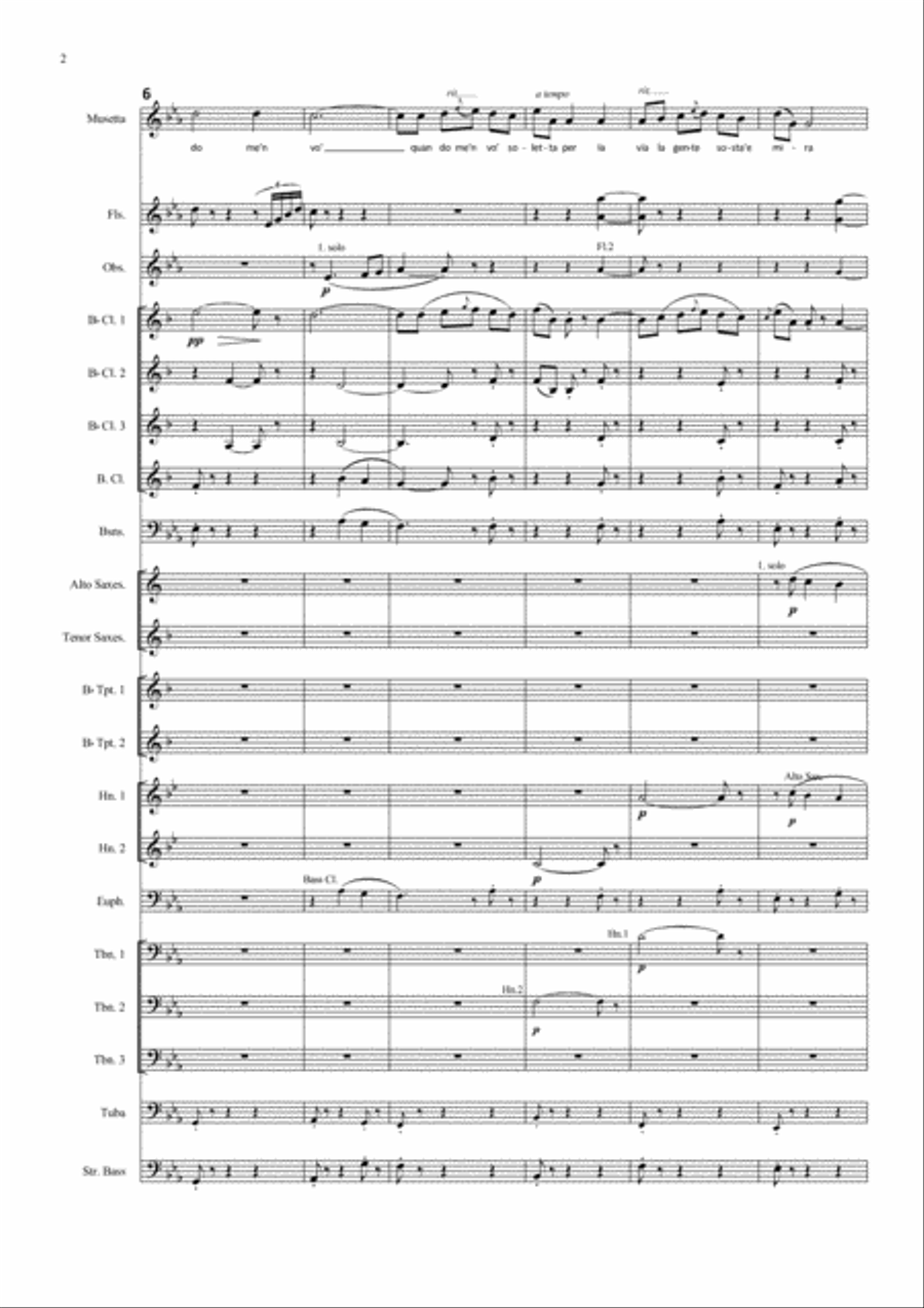 Quando me'n vo from La Boheme (Musetta's Waltz Song) for soprano and concert band Concert Band scores gallery preview page 2