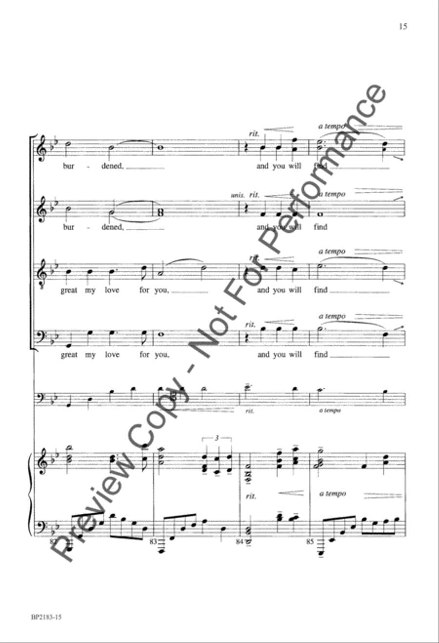 Come to Me 4-Part scores gallery preview page 16