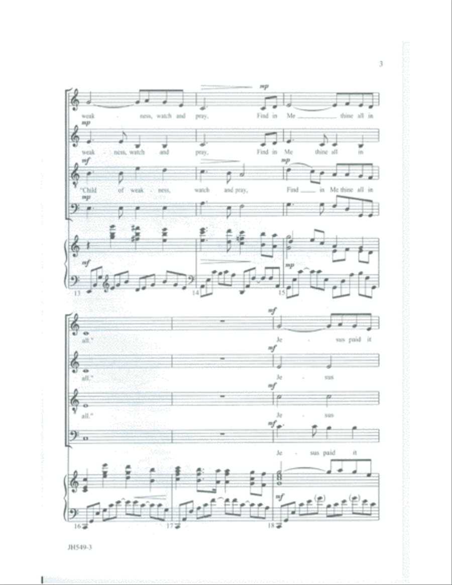 Jesus Paid It All - Pinkston 4-Part scores gallery preview page 4