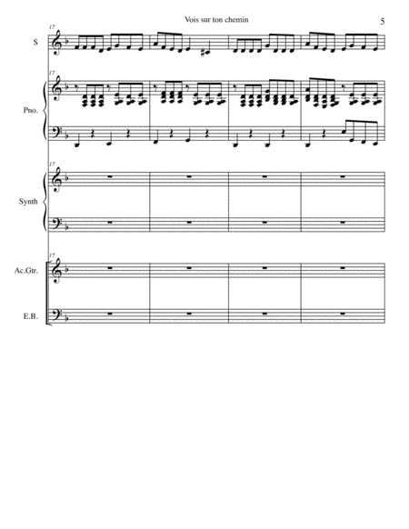 Vois ton chemin (score et 4 partitions (piano, guitare, basse batterie) image number null