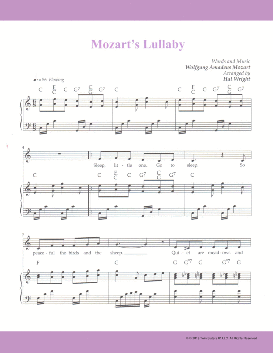 Mozart's Lullaby Voice scores gallery preview page 1