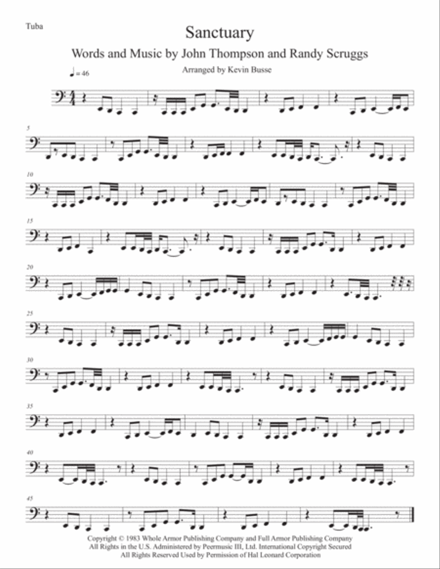 Sanctuary Tuba scores gallery preview page 1