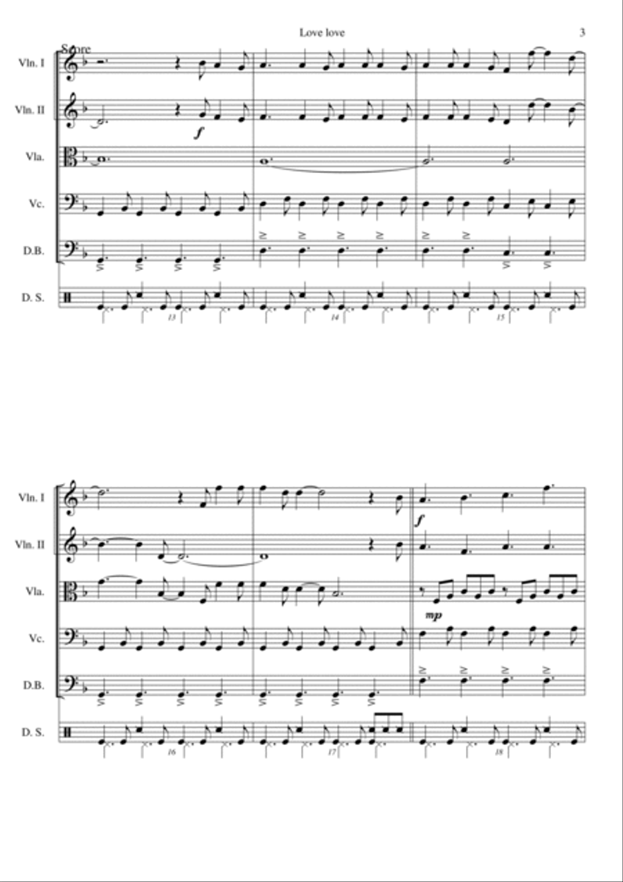Love Love String Quintet scores gallery preview page 3