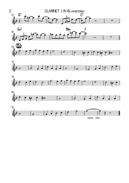 Whispering for Clarinet Quartet image number null